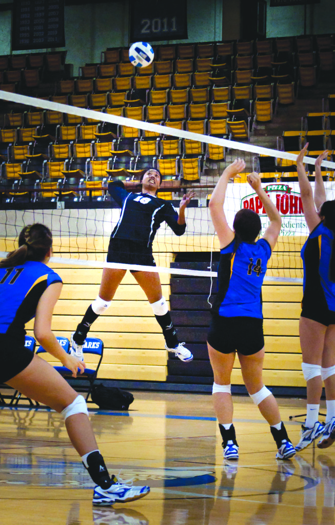 Outside hitter Wendy Romero during a game.