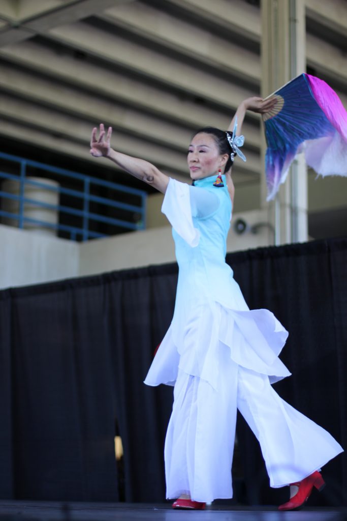 Chinese performer on stage at North Campus.