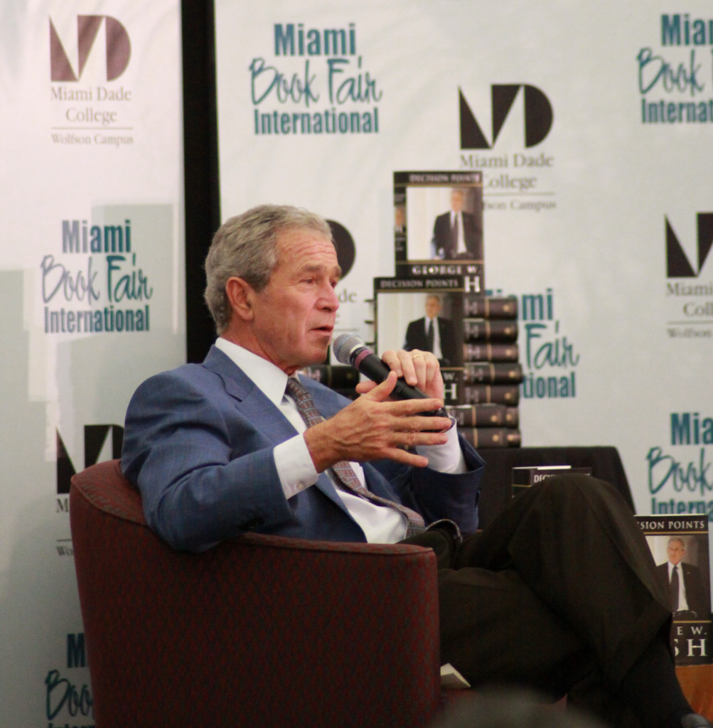 President George W. Bush at Miami Book Fair International talking about his new book.