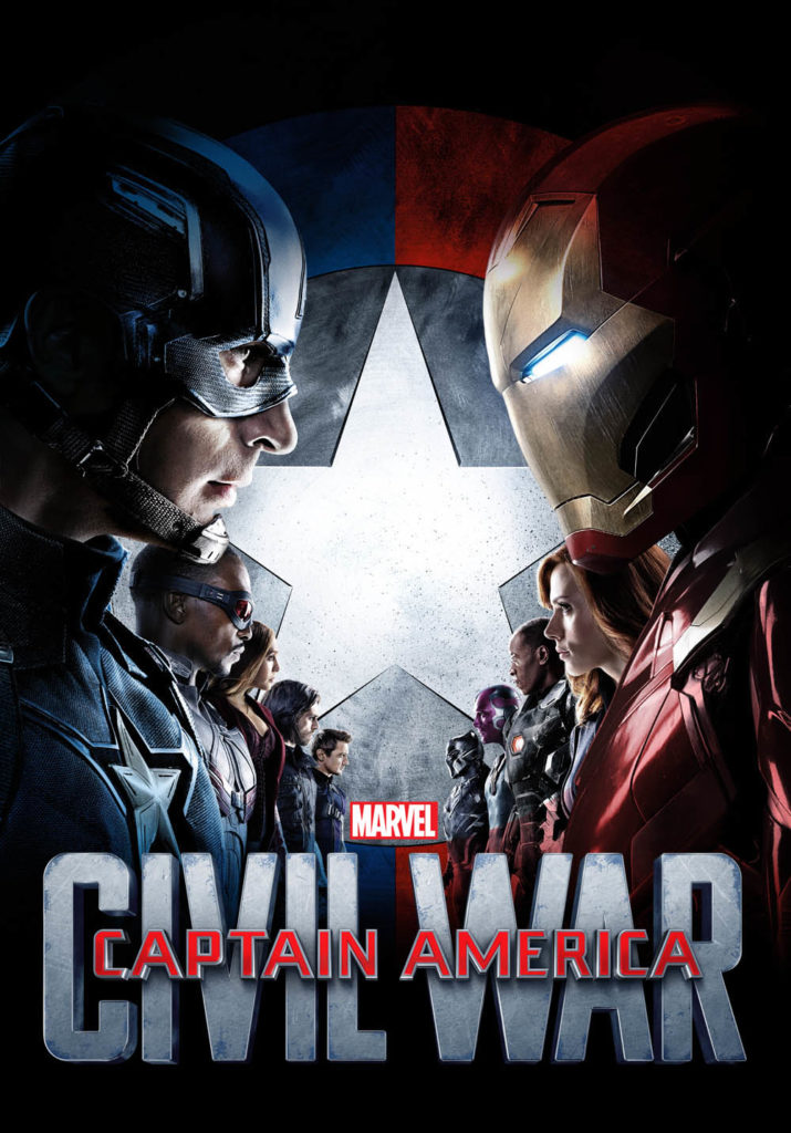 Promotional movie poster for Captain America: Civil War.