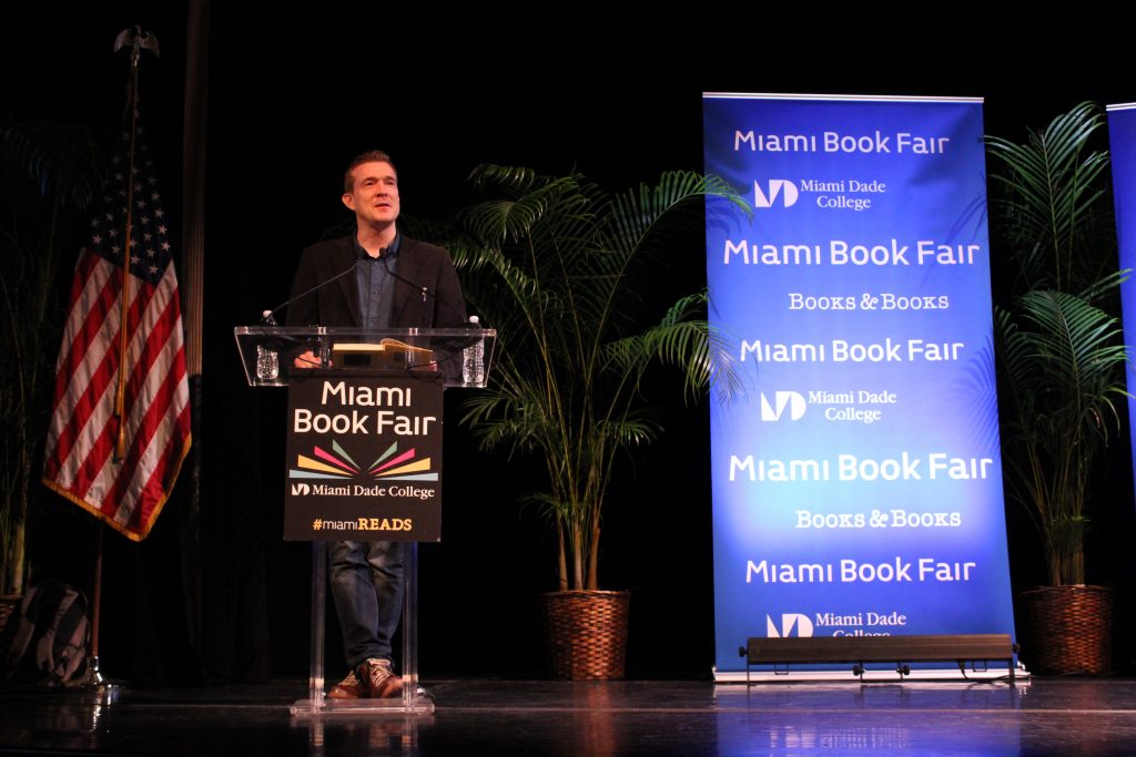 Author David Mitchell presenting his new book Slade House at Books & Books.