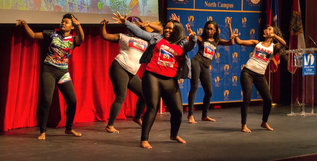 The Haitian IBO Club Dance Group performing at the Haitian Flag Day Celebration.