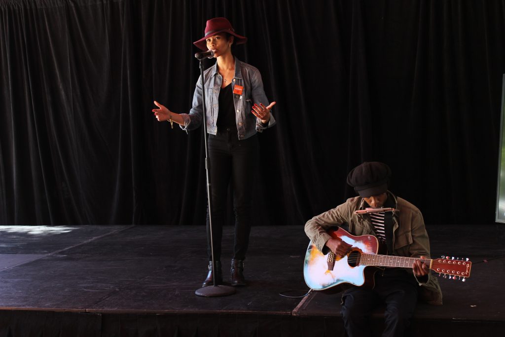 MDC students performing spoken word poetry at Wolfson Campus.