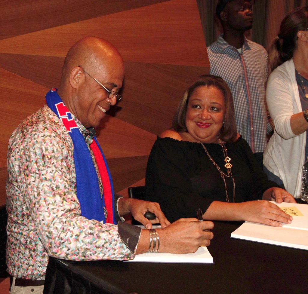 Former head of state of Haiti Michel Joseph Martelly at a signing for his autobiography.