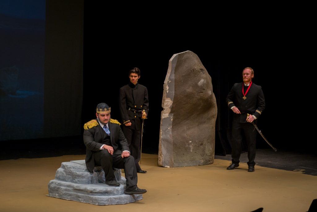 Student actors during dress rehearsal.