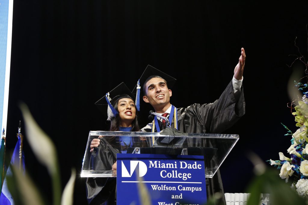 Wolfson and West SGA presidents at their graduation ceremony.