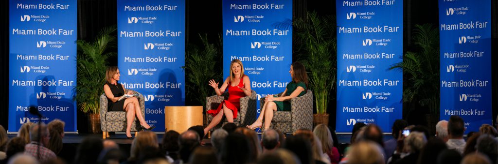 The Bush sisters speaking at the Miami Book Fair.