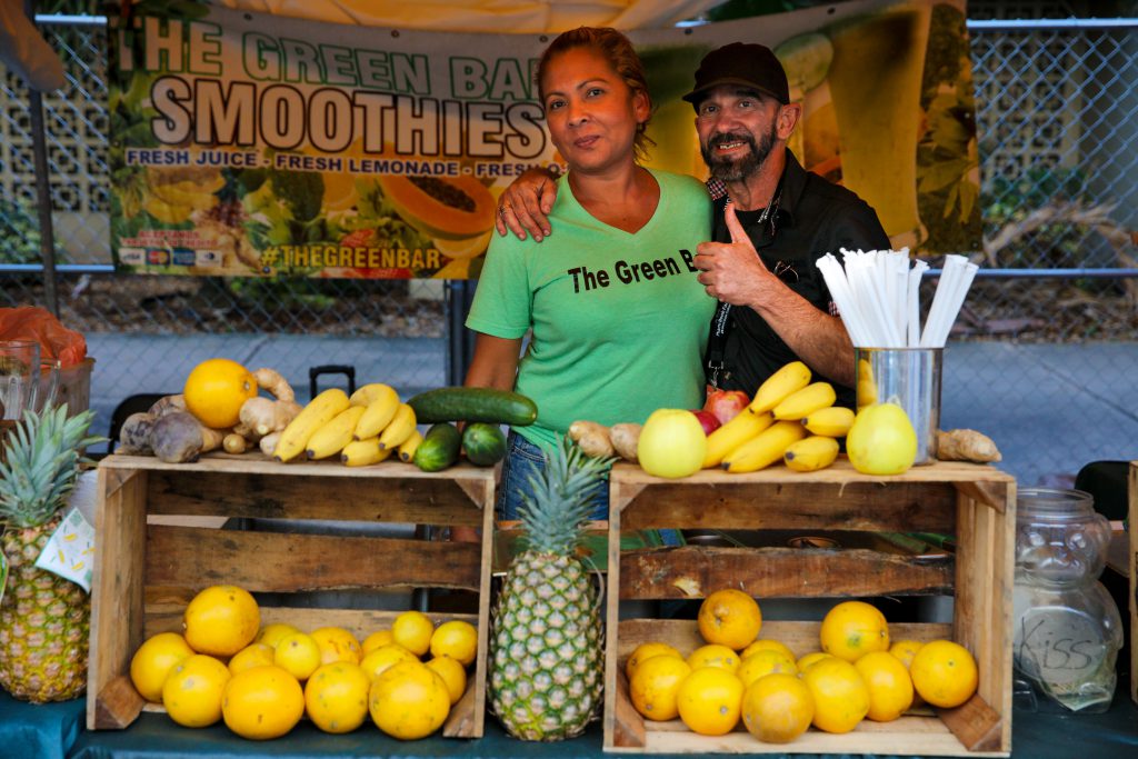 Photo of fruit vendors.