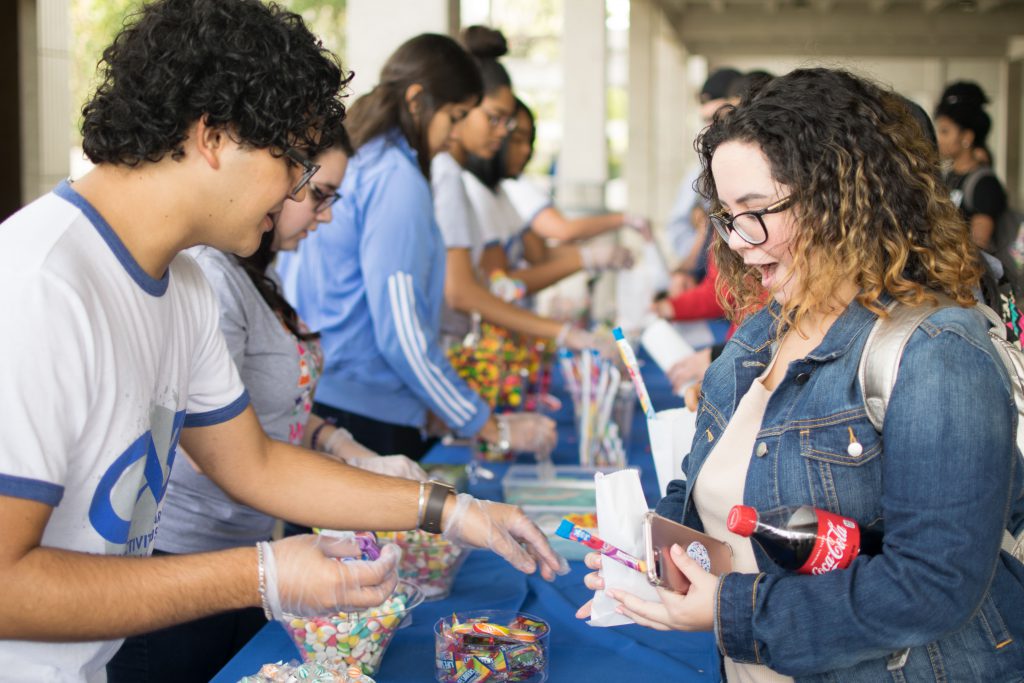Students at a sugar wonderland event.