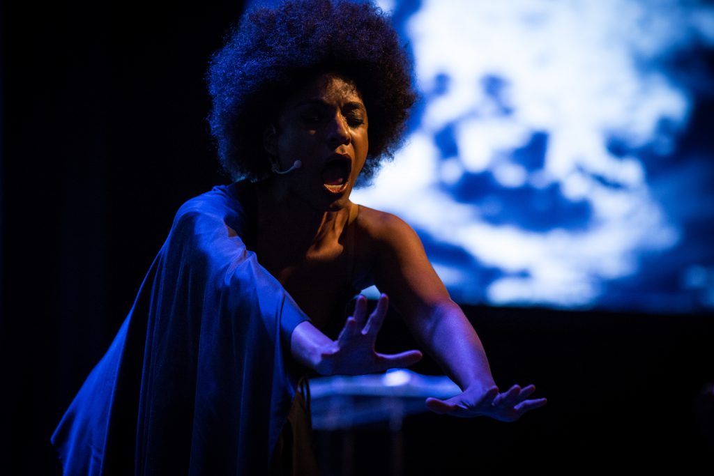 Singer Alicia Hall Morgan on stage.