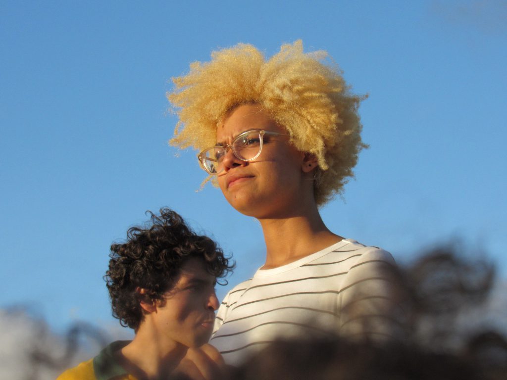 Student Gabrielle Connell staring at the distance.