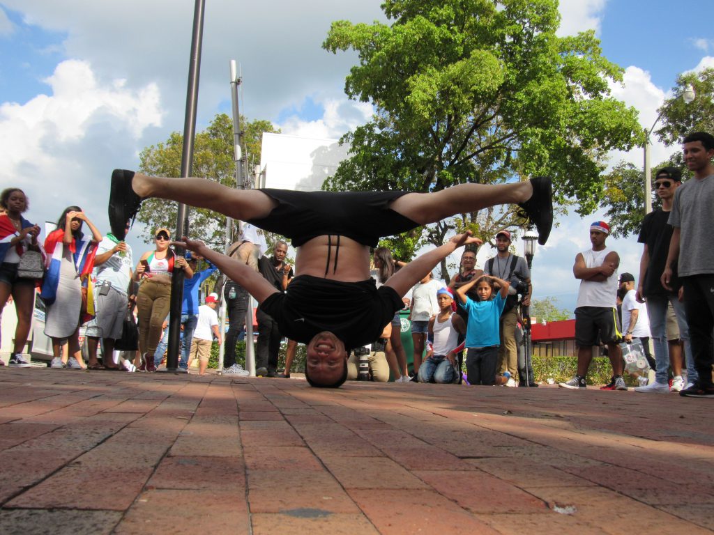 A freestyle dancer performing at Calle Ocho Festival.