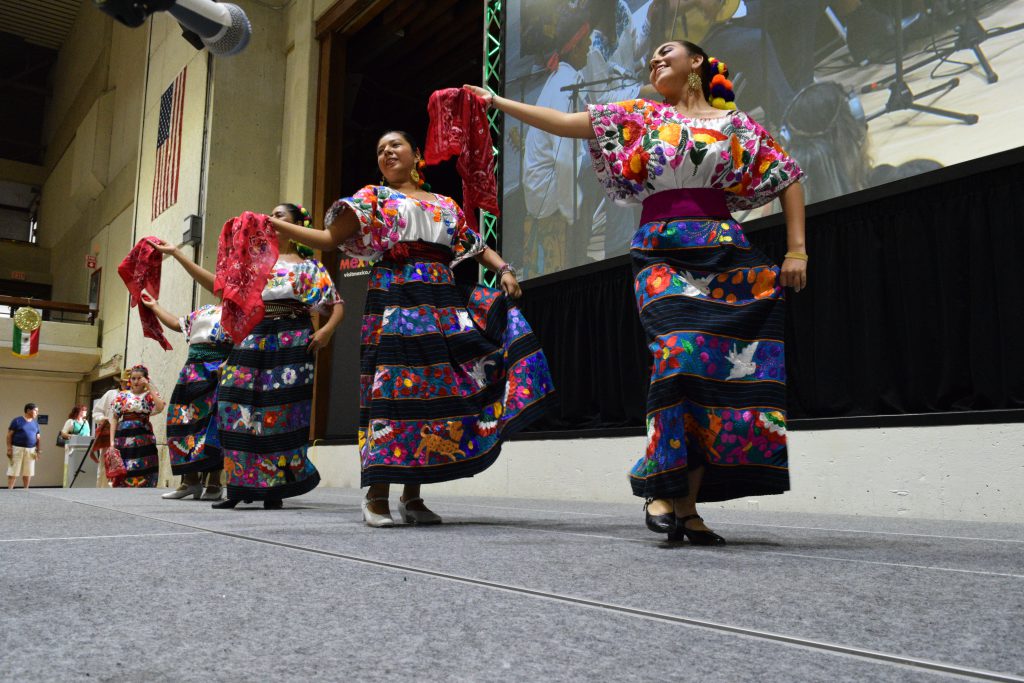 Mexican dancers on stage.