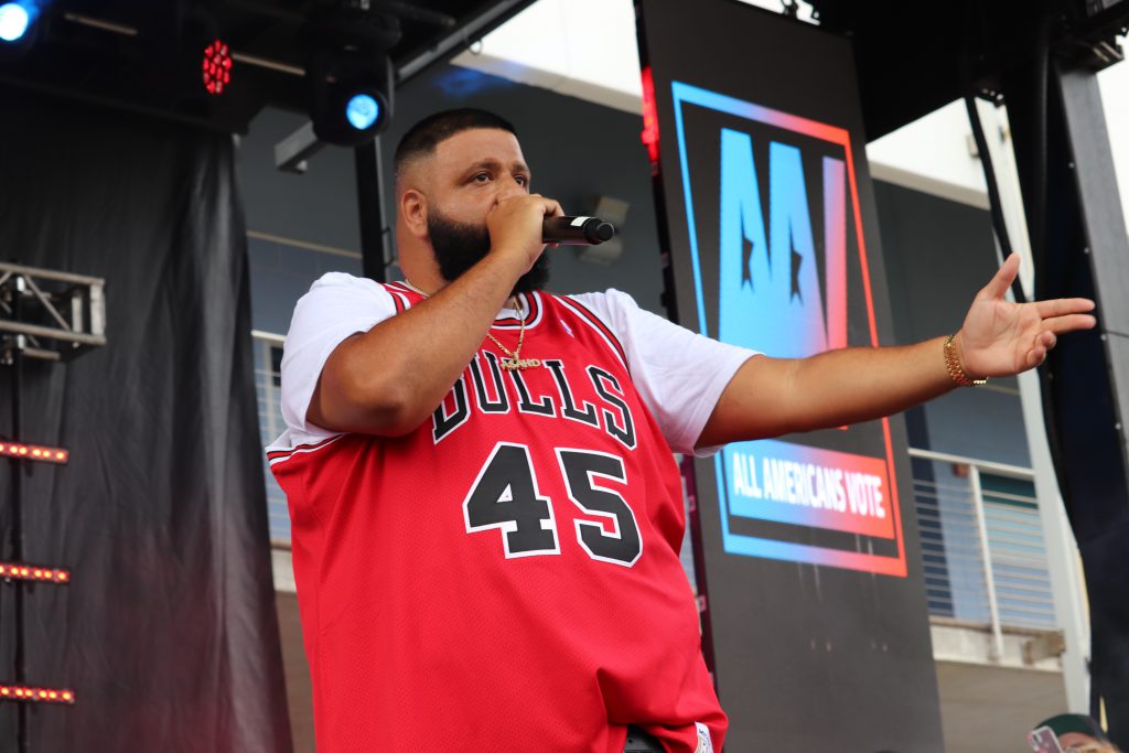 DJ Khaled on stage.