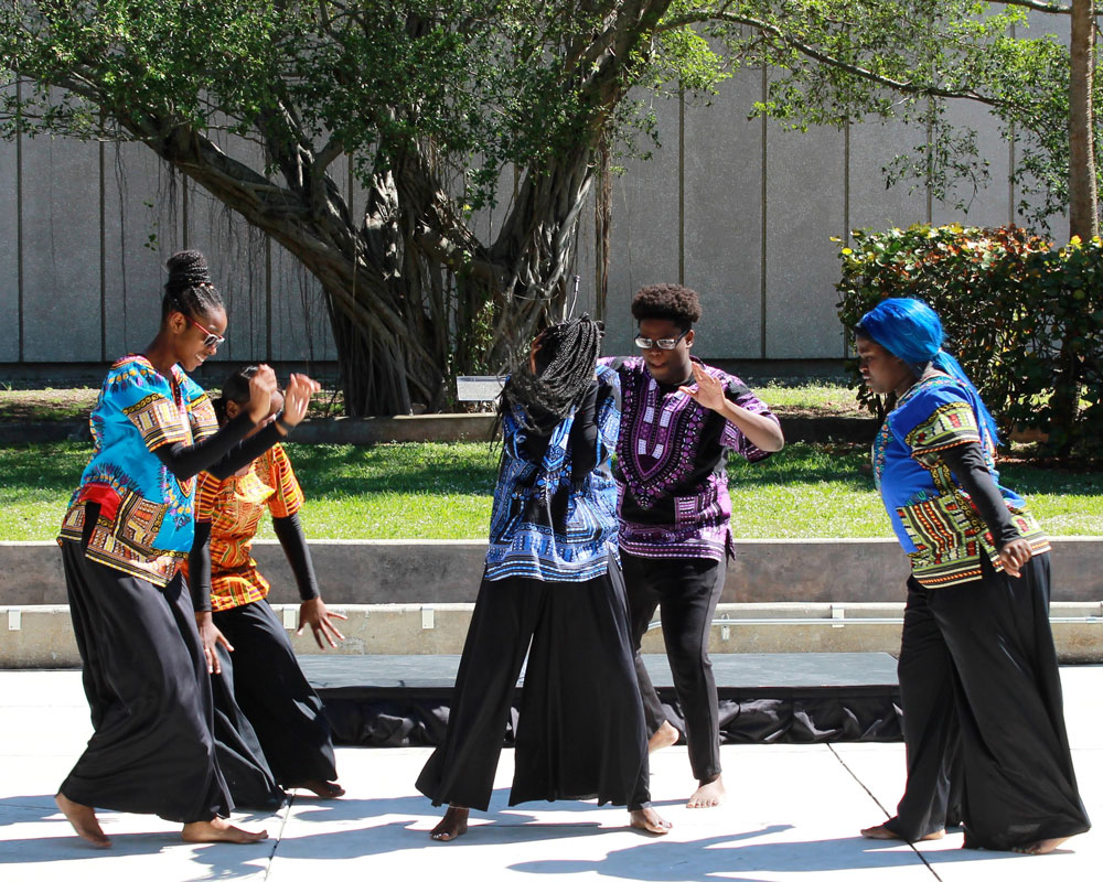 North Campus students performing traditional African dance.