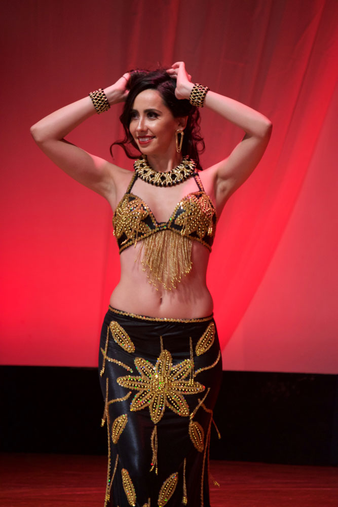 Dancer on stage posing.