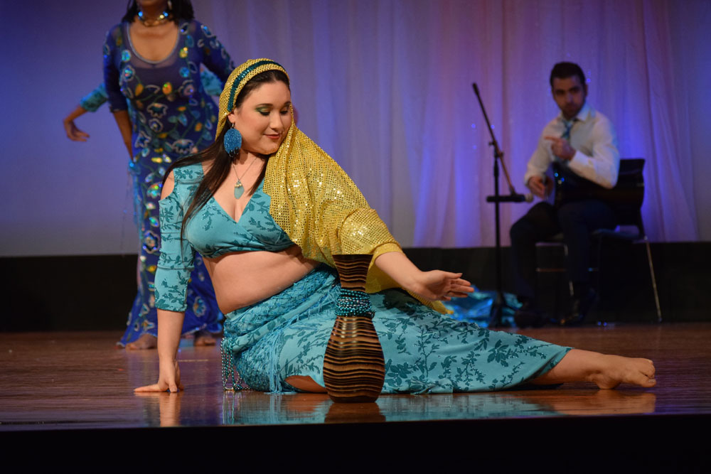 Dancer on stage performing.