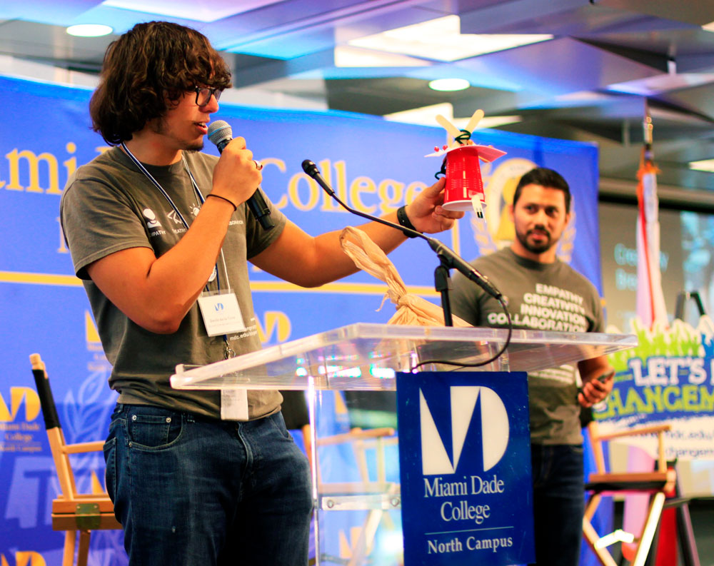 Student presenting their project.