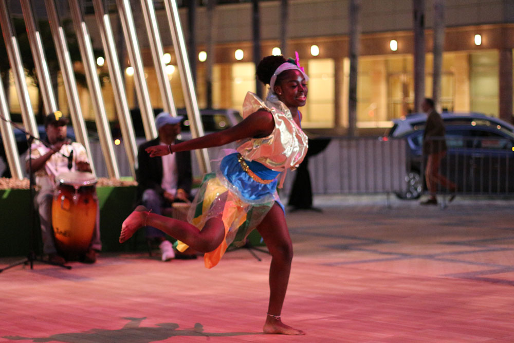 A young dancer performing.