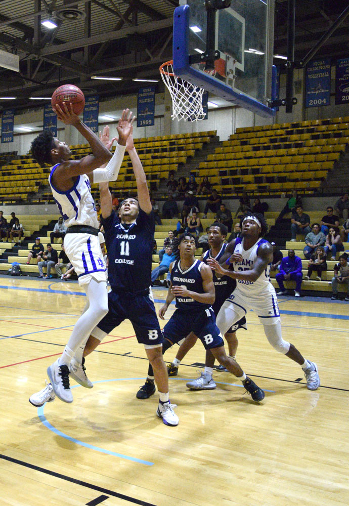 Forward Victor Hart going for a basket.