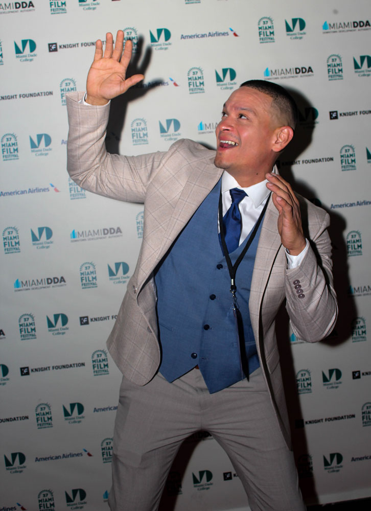 Jose Navas on the red carpet at Miami Film Festival.