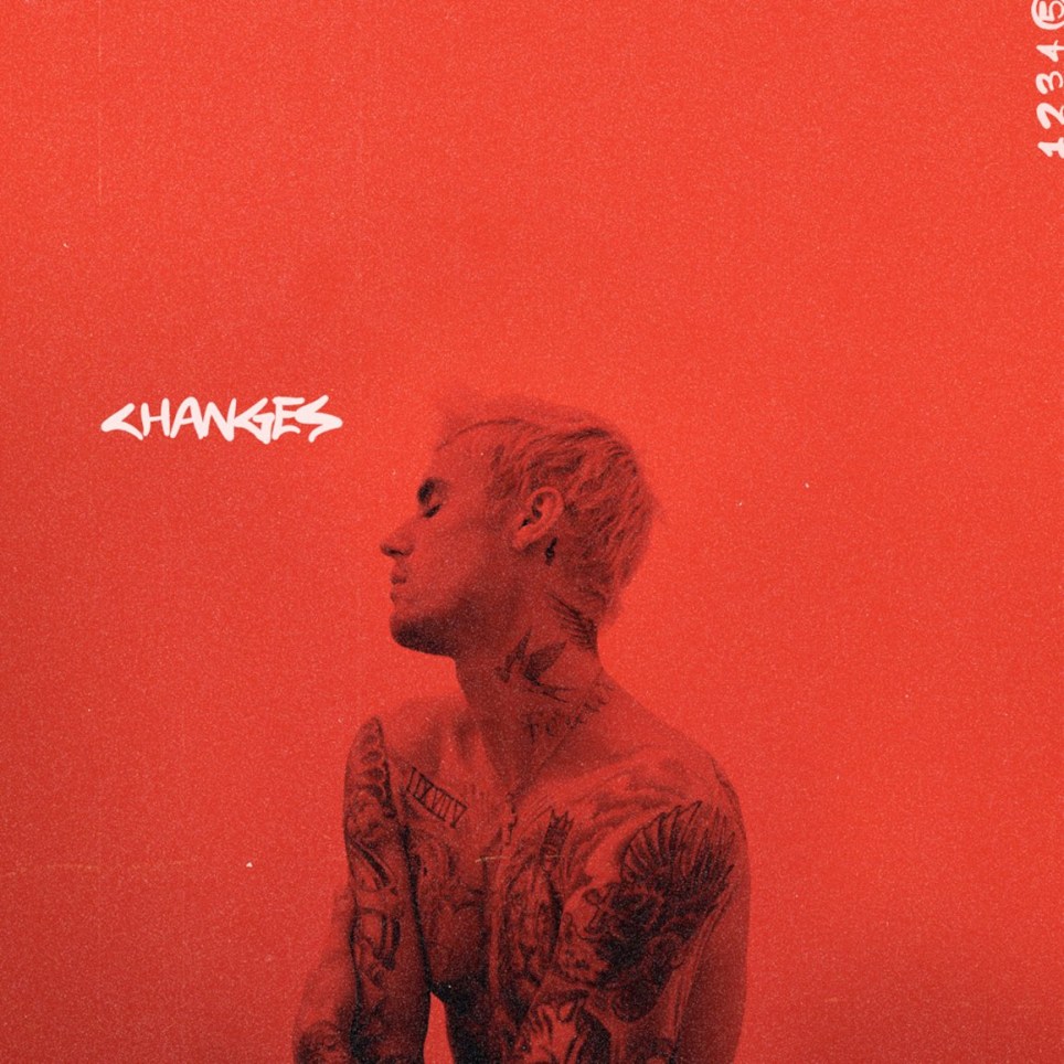 Album cover for Justin Bieber's album Changes.