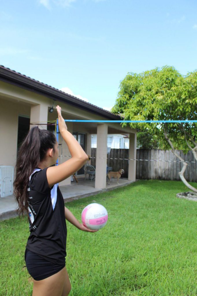 Volleyball workout.