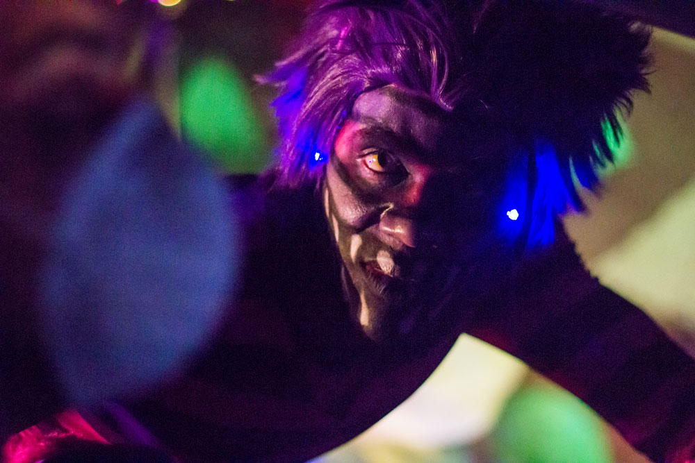 Actor in make-up and constume.